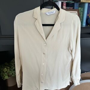 MaxMara Silk Cream Button-Up Women's Top